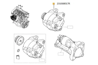 Sistem roata libera, generator ORIGINAL RENAULT 231008017R