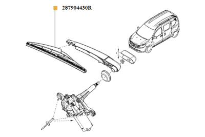 Set stergatoare, curatare parbriz ORIGINAL RENAULT 287904430R