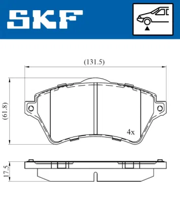Set placute frana SKF VKBP 80375