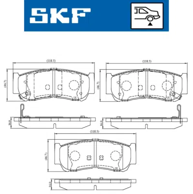 Set placute frana SKF VKBP 90538 A