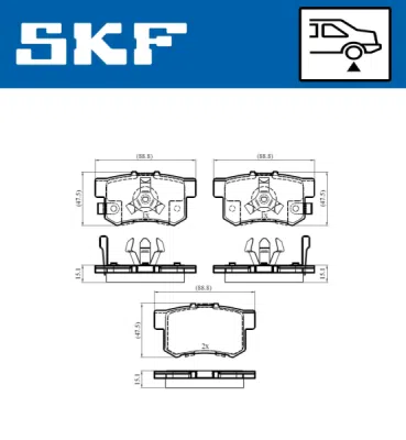 Set placute frana SKF VKBP 90397 A