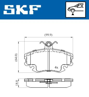 Set placute frana SKF VKBP 80413