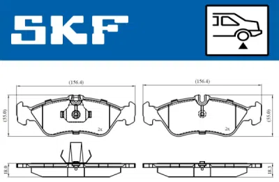 Set placute frana SKF VKBP 90362