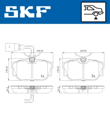 Set placute frana SKF VKBP 90493 E