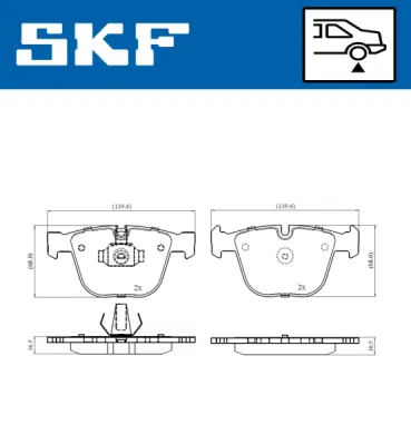 Set placute frana SKF VKBP 90471