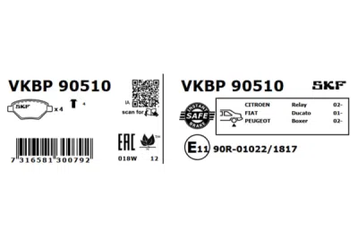 Set placute frana SKF VKBP 90510