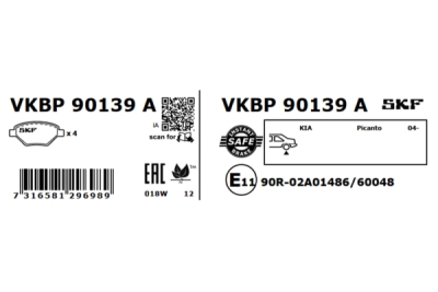 Set placute frana SKF VKBP 90139 A