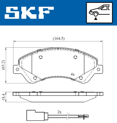 Set placute frana SKF VKBP 80110 E