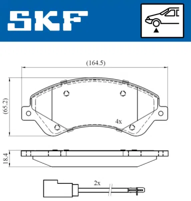 Set placute frana SKF VKBP 80110 E