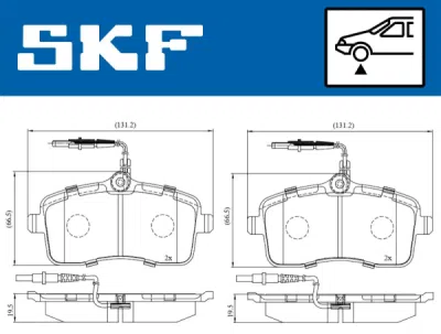 Set placute frana SKF VKBP 80232 E