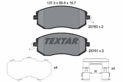 Set placute frana TEXTAR 2576001