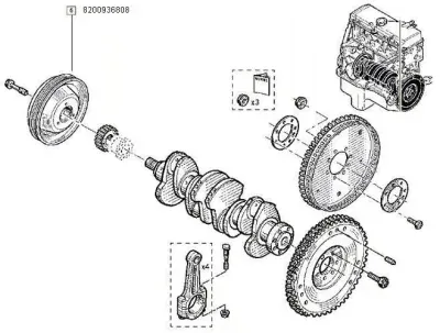 Fulie arbore cotit 1.4 ORIGINAL RENAULT 8200936808