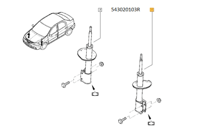 Amortizor ORIGINAL RENAULT 54 30 201 03R