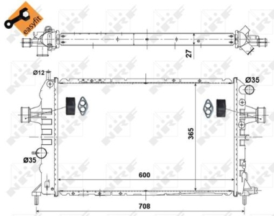 Radiator, racire motor NRF 58344