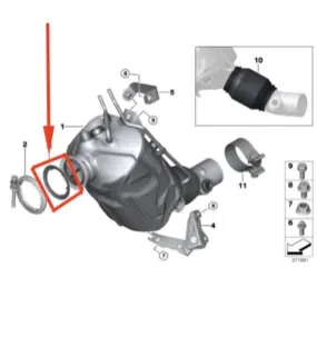 Garnitura, racord evacuare ORIGINAL BMW 18308513651