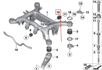 Suport,trapez spate ORIGINAL BMW 33316797238