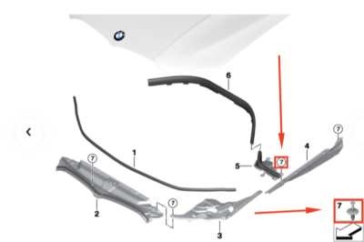 Clemă de prindere, scut de protecție ORIGINAL BMW 51118174185