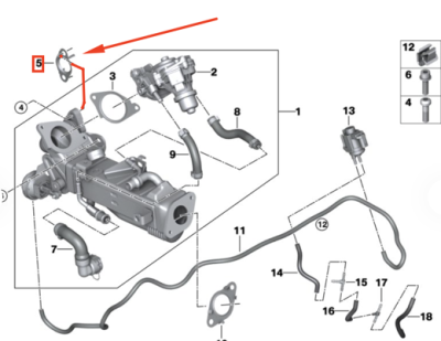 Garnitura, conducta supapa-AGR ORIGINAL BMW 11628576287