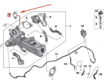 Garnitura, conducta supapa-AGR ORIGINAL BMW 11628576287
