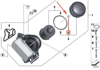 Etanșare, carcasă filtru ORIGINAL BMW 11427549573