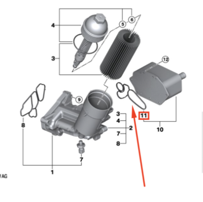 Etansare, racire ulei ORIGINAL BMW 11427788463