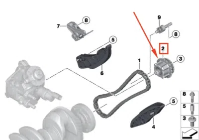 Pinion arbore cotit/pompa injectie ORIGINAL BMW 13527800025
