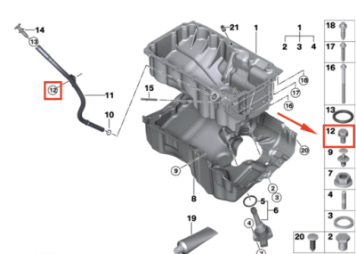 Surub ORIGINAL BMW 07119905528