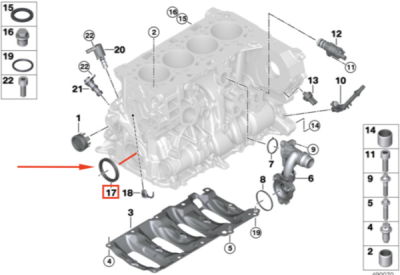 Simering, arbore cotit ORIGINAL BMW 11117802665