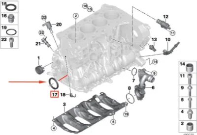 Simering, arbore cotit ORIGINAL BMW 11117802665