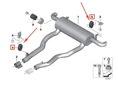 Suport, sistem de esapament ORIGINAL BMW 18208513515