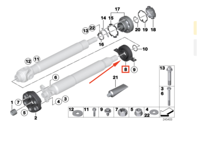 Rulment intermediar ORIGINAL BMW 26103413996
