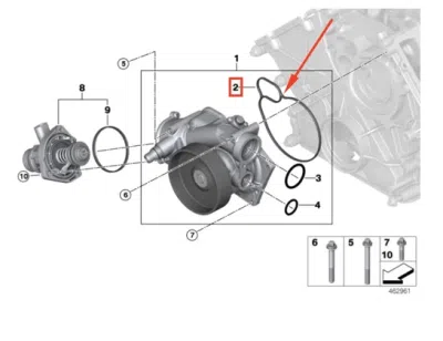 Garnitura, pompa de apa ORIGINAL BMW 11517549445