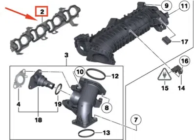 Garnitura galerie admisie ORIGINAL BMW 11618506407