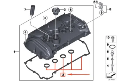 Garnitura capac culbutori ORIGINAL BMW 11127582400