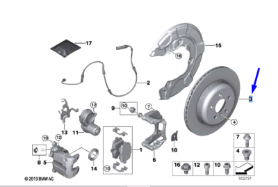 Disc frana axa spate ORIGINAL BMW 34208853554
