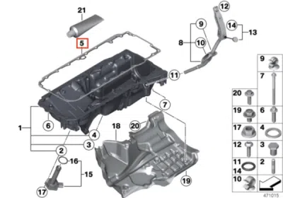 Garnitura baie ulei ORIGINAL BMW 11137809836