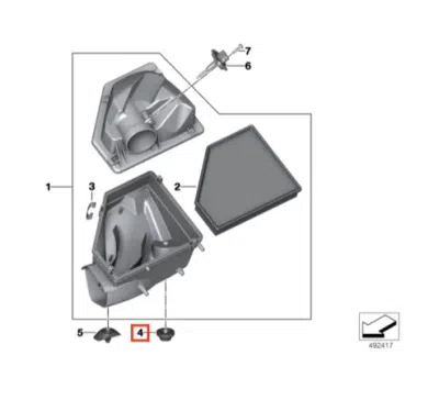 Tampon carcasa filtru aer ORIGINAL BMW 13717625238