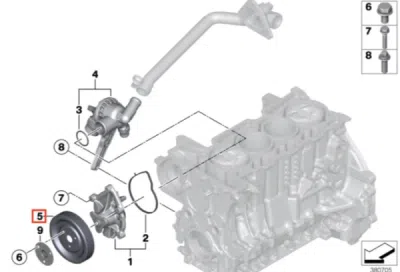 Fulie, pompa apa ORIGINAL BMW 11517619020