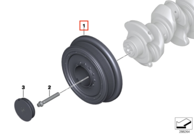 Fulie curea, arbore cotit ORIGINAL BMW 11237810458