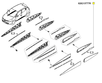 Elemente decorative/protectie, portiera ORIGINAL RENAULT 82 82 137 77R