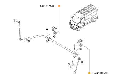 Bucsa, bara stabilizatoare ORIGINAL RENAULT 546131253R