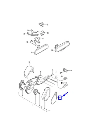 Geam oglinda dreapta ORIGINAL VW GROUP 5C6857522B