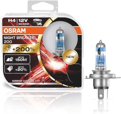 Bec halogen OSRAM NIGHT BREAKER 200 H4 64193NB200-HCB