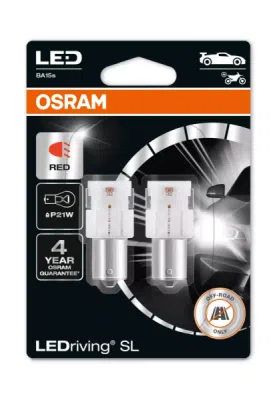 Bec LED OSRAM LEDriving SL P21W RED 7506DRP-2BL