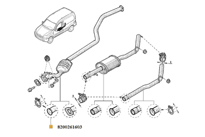 Toba esapament primara ORIGINAL RENAULT 8200261603