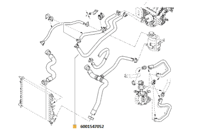 Furtun încălzire ORIGINAL RENAULT 6001547052