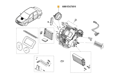 Ventilator, habitaclu ORIGINAL RENAULT 60 01 547 691