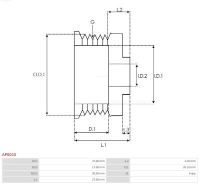 Filtru aer AS-PL AP0043