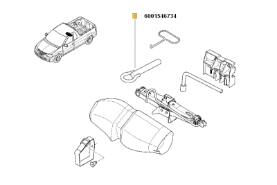 Cârlig de remorcare ORIGINAL RENAULT 6001546734