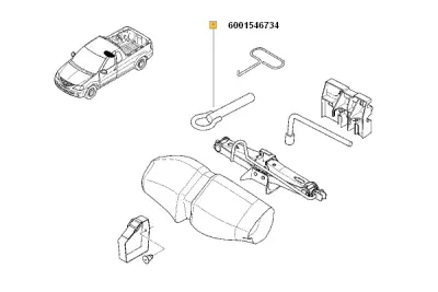Cârlig de remorcare ORIGINAL RENAULT 6001546734